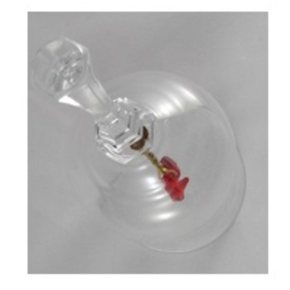 Intaglio Etched Crystal Glass Bell  -   I Love You with Red Heart Clapper - Picture 3 of 7